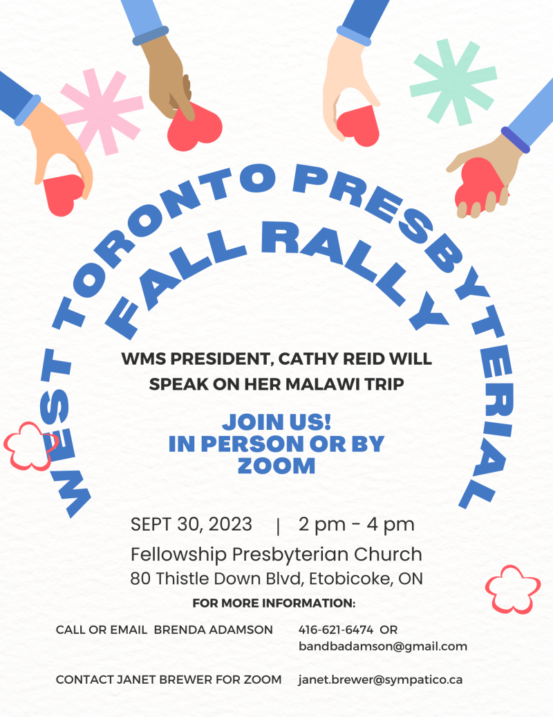 2023 West Toronto Presbyterial Fall Rally Poster