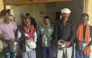 Selling milk at market