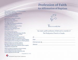 Profession of Faith Certificate