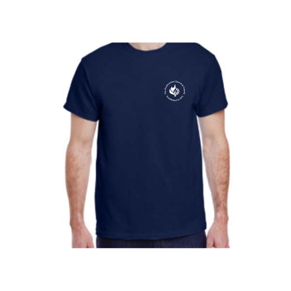 church merch images – navy shirt front
