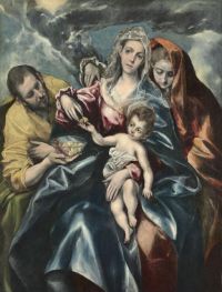 El-Greco_Spanish-HolyFamilyMary-c1590-1595 The Holy Family with Mary Magdalen by El Greco
