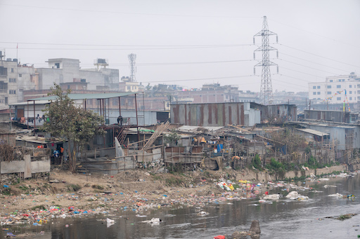 The Slums Along the Bagmati River in Kathmandu Nepal