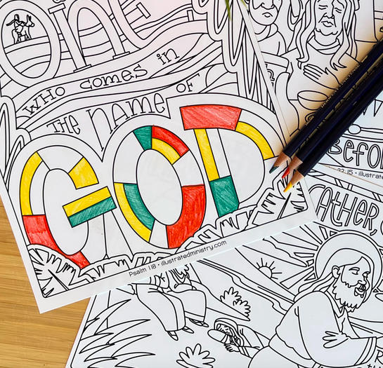 Holy Week colouring pages
