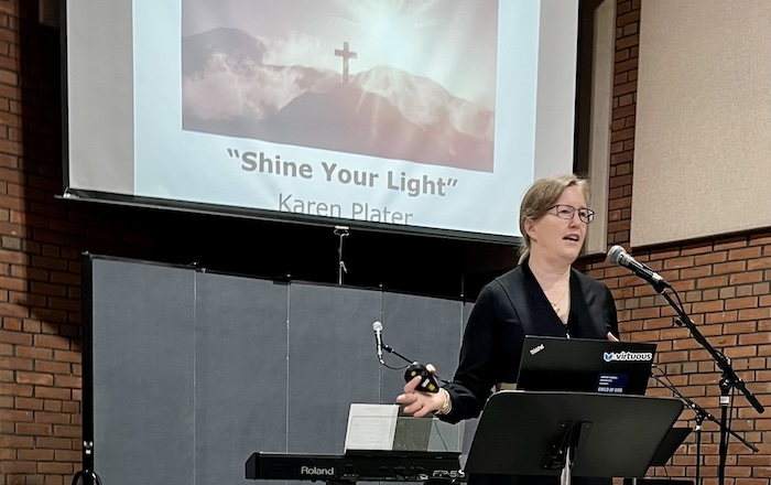 Karen Plater speaking