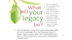 Legacy Sunday Bulletin Insert