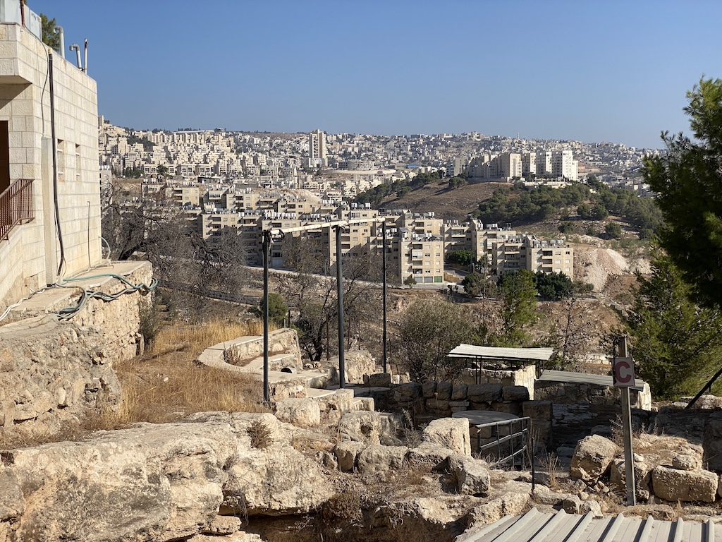 Looking out from the Shepherds field toward Israeli settlements