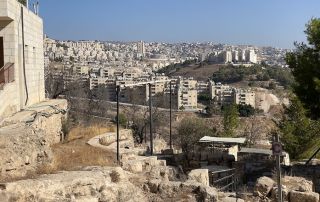 Looking out from the Shepherds field toward Israeli settlements