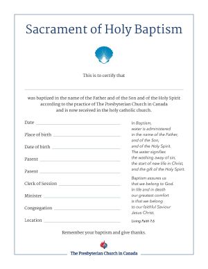 Baptism Certificate, Child