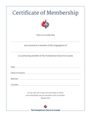 Certificate of Membership