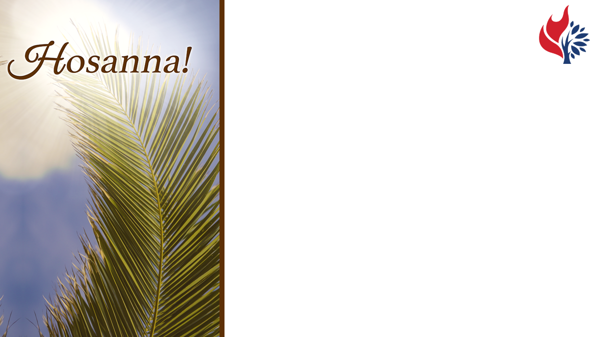 Palm Sunday worship slide image with blank space that can be filled in.