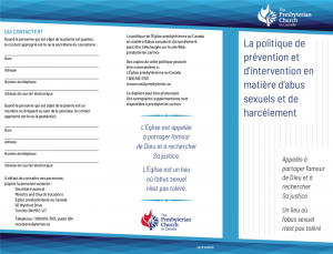 Policy for Dealing with Sexual Harassment Pamphlet (French)