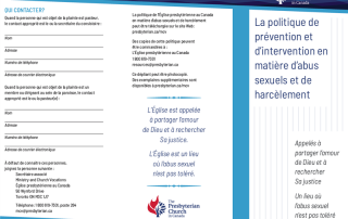 Policy for Dealing with Sexual Harassment Pamphlet (French)
