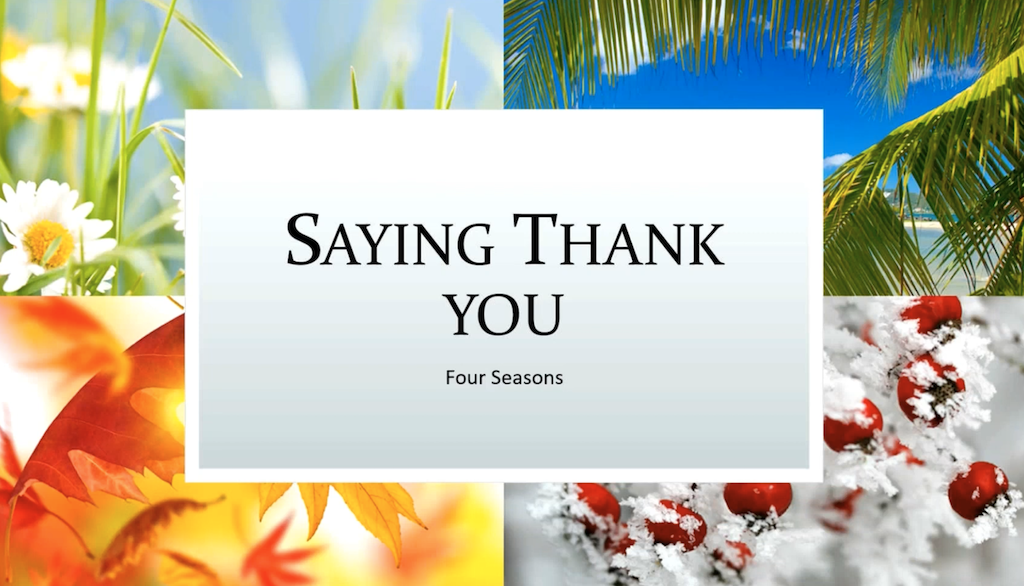 Saying Thankyou Webinar
